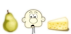 Between the pear and the cheese