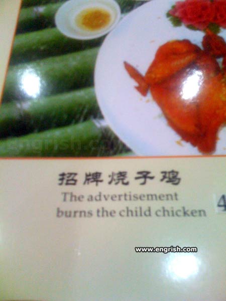 restaurant translated menu chinese