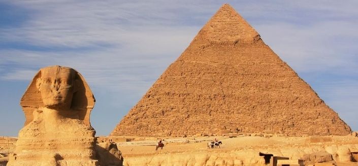 The Giza pyramid in Greater Cairo, Egypt