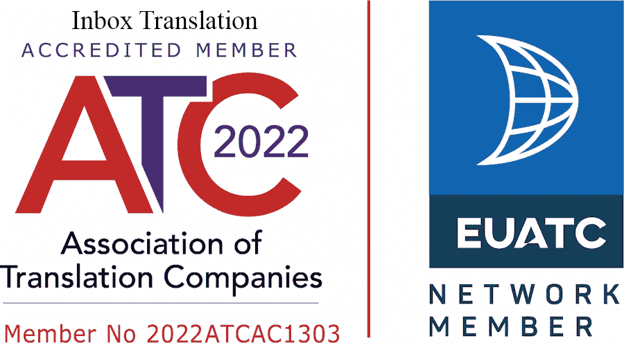 Accredited member of Association of Translation Companies and EUATC 2022 logo