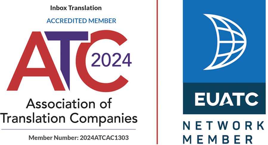 Accredited member of Association of Translation Companies and EUATC 2023 logo